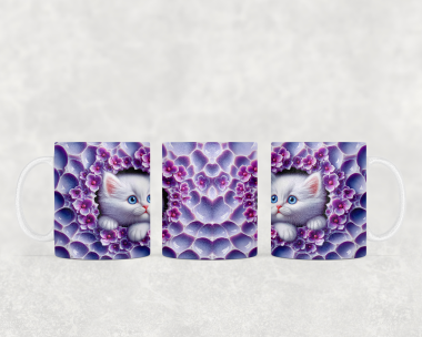 11 oz Tasse mit 3 D Katze Motiv 2
