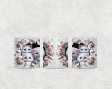 11 oz cup with 3 d cat motif 4
