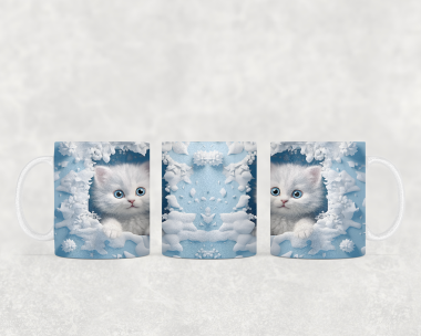 11 oz cup with 3 d cat motif 6