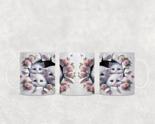 11 oz cup with 3 d cat motif 4