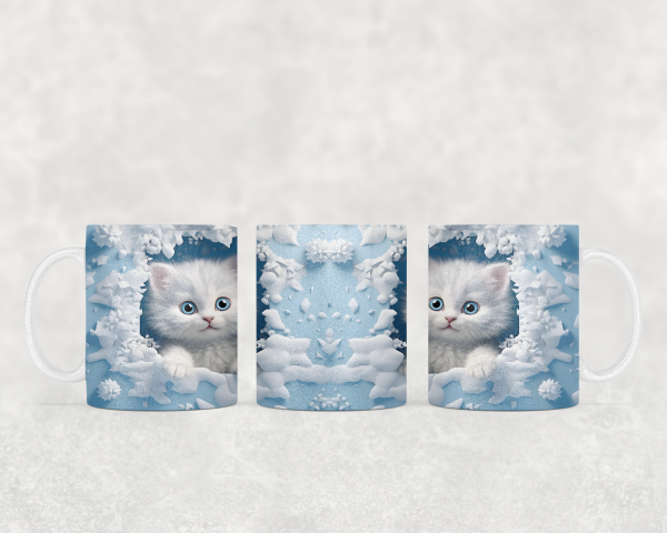 11 oz cup with 3 d cat motif 6